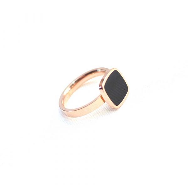 Rose Gold Black Emerald Stone Ring - Image 2