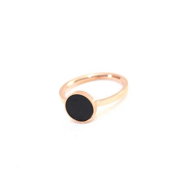 Rose Gold Black Emerald Ring - Image 2