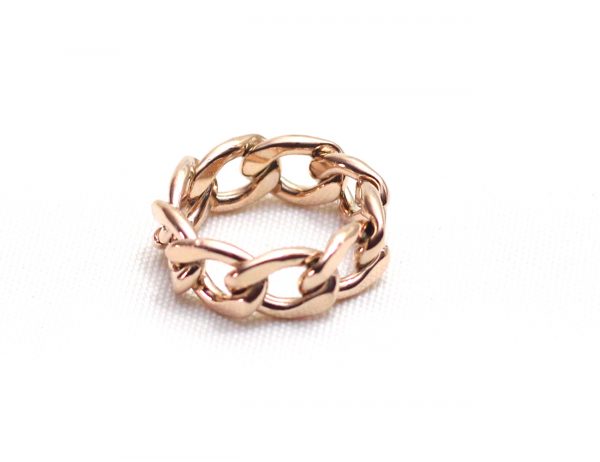 4k Gold Strapped Link Ring. - Image 3
